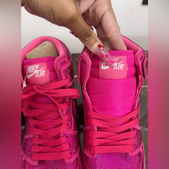 Euro 42, 26cm, Fits Womens Size 9-9.5: Custom Pink with Fuchsia, Iced Out Blingg - Picture 11 of 14